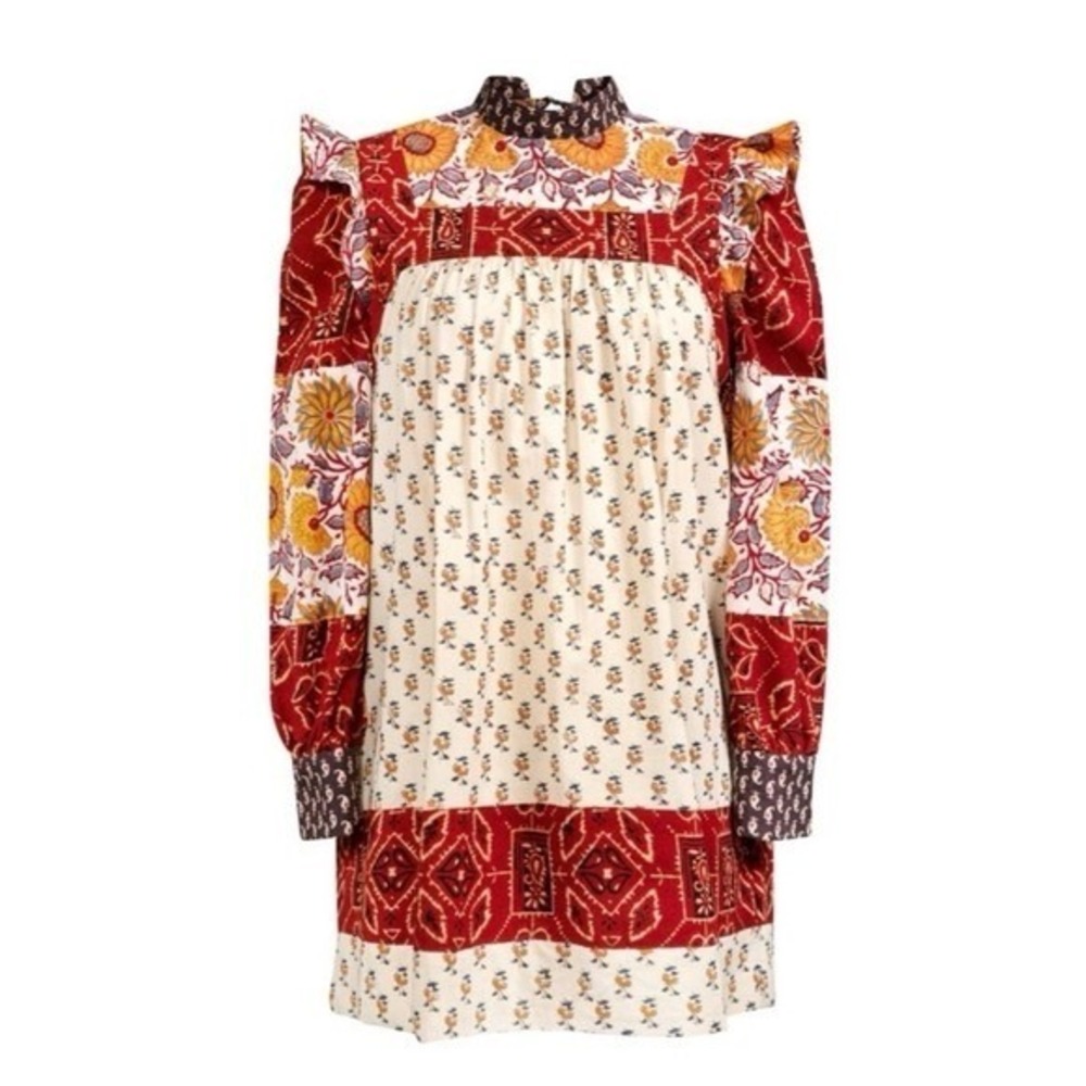 Alix of Bohemia Sofia Patchwork Dress S NWT Floral Boho Artisan Cotton